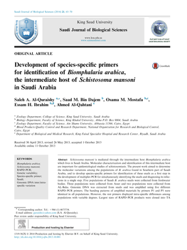 Development of Species-Specific Primers for Identification Of