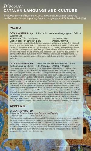 Discover CATALAN LANGUAGE and CULTURE
