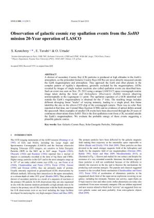 Observation of Galactic Cosmic Ray Spallation Events from the Soho Mission 20-Year Operation of LASCO