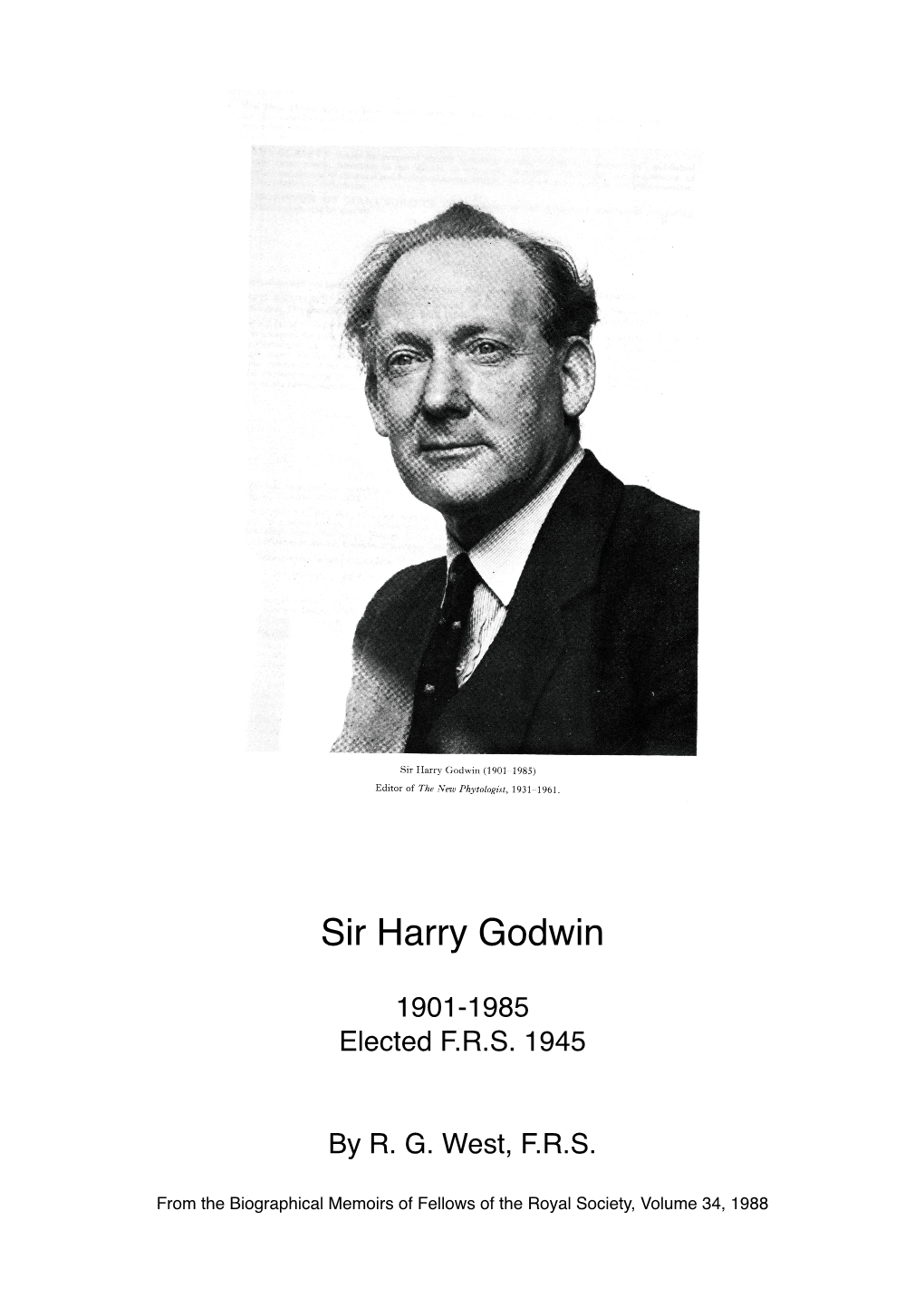 Sir Harry Godwin