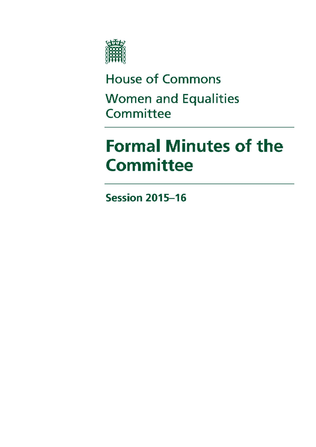 Formal Minutes of the Committee