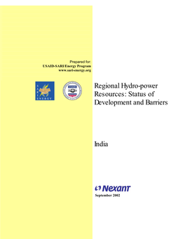 Regional Hydro-Power Resources: Status of Development and Barriers
