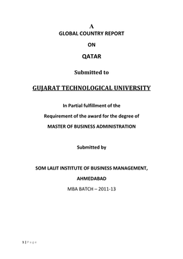 A Qatar Gujarat Technological University