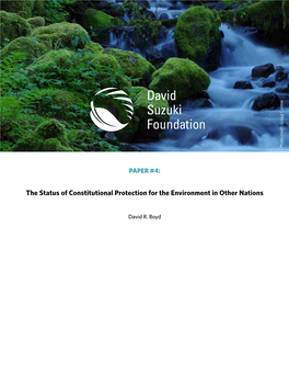 The Status of Constitutional Protection for the Environment in Other Nations