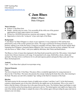 C Jam Blues (Duke’S Place) Duke Ellington