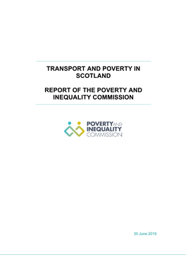 Transport and Poverty in Scotland