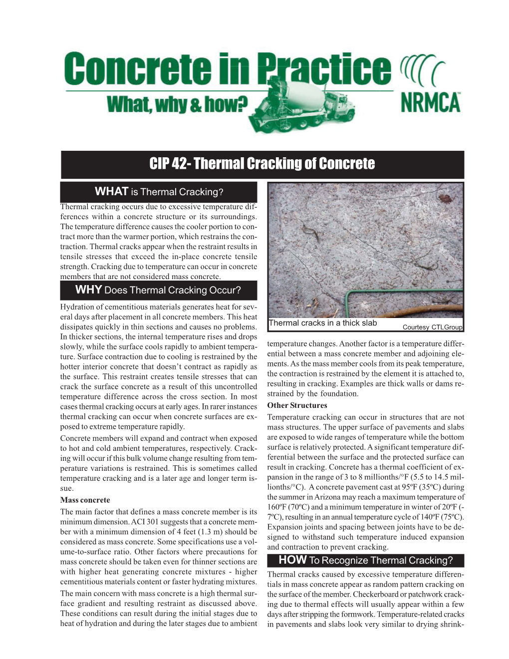 Thermal Cracking of Concrete