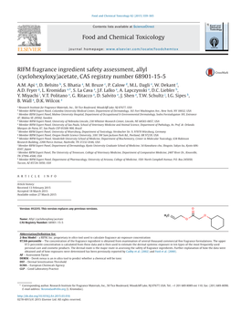 (Cyclohexyloxy)Acetate, CAS Registry Number 68901-15-5 A.M