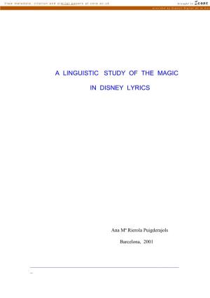 A Linguistic Study of the Magic in Disney Lyrics