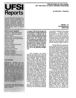 Reflections on Cold Wars: the 1983 Oslo Atlantic Defense Symposium