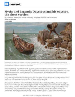 Myths and Legends: Odysseus and His Odyssey, the Short Version by Caroline H