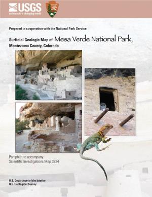 Surficial Geologic Map of Mesa Verde National Park, Montezuma County, Colorado