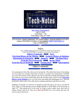 Tech-Note – 134 First Edition: May 18, 1997