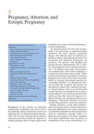 Pregnancy, Abortion, and Ectopic Pregnancy