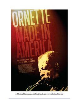 ORNETTE: MADE in AMERICA a Musical Jazz Journey