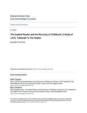 The Implied Reader and the Recovery of Childhood: a Study of J.R.R