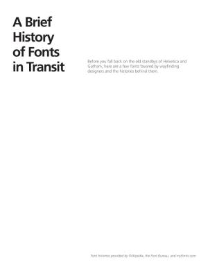 A Brief History of Fonts in Transit