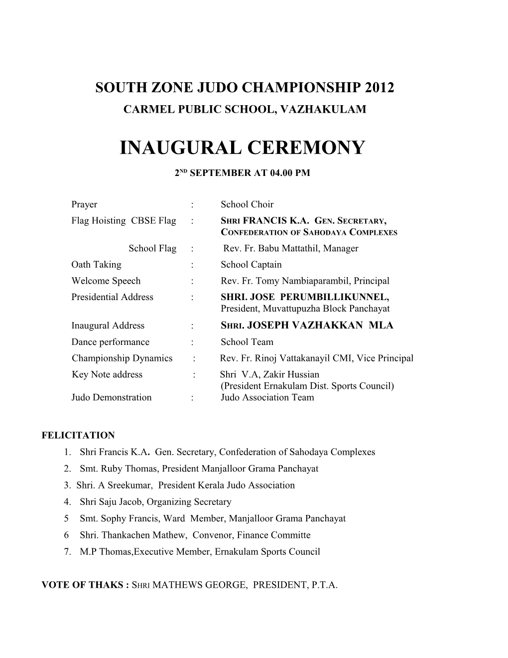 South Zone Judo Championship 2012