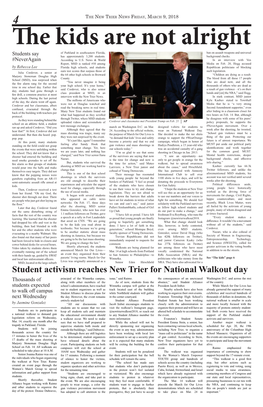 Student Activism Reaches New Trier for National Walkout Day Principal of the Winnetka Campus, Issue,” Said Raimo
