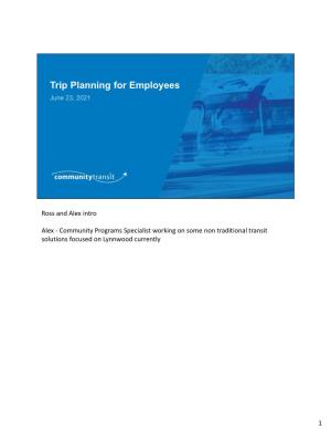 Trip Planning for Employees June 23, 2021