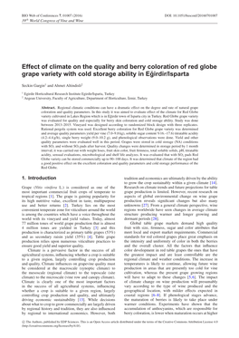 Effect of Climate on the Quality and Berry Coloration of Red Globe Grape Variety with Cold Storage Ability in Egirdir/Isparta˘