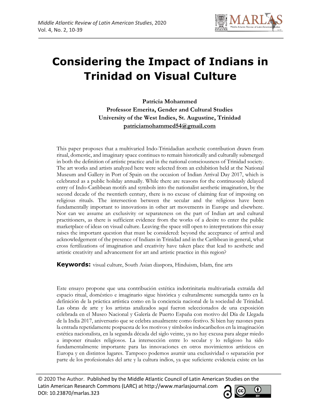 Considering the Impact of Indians in Trinidad on Visual Culture