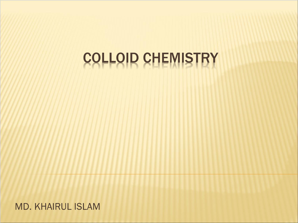 Colloid Chemistry