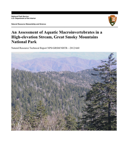 An Assessment of Aquatic Macroinvertebrates in a High-Elevation Stream, Great Smoky Mountains National Park
