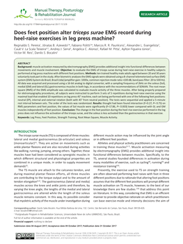 Does Feet Position Alter Triceps Surae EMG Record During Heel-Raise Exercises in Leg Press Machine? Reginaldo S