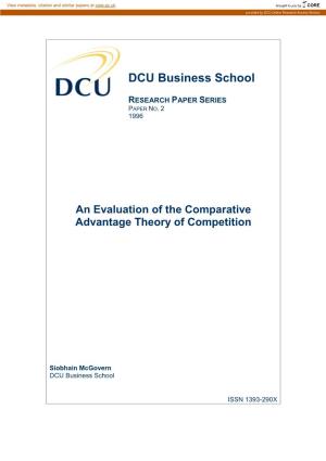 An Evaluation of the Comparative Advantage Theory of Competition