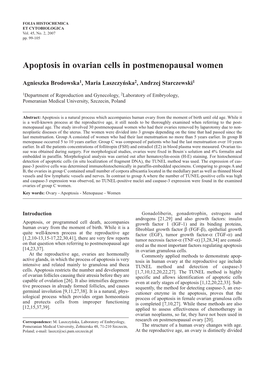 Apoptosis in Ovarian Cells in Postmenopausal Women