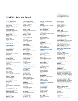 GENETICS Editorial Board Executive Editor