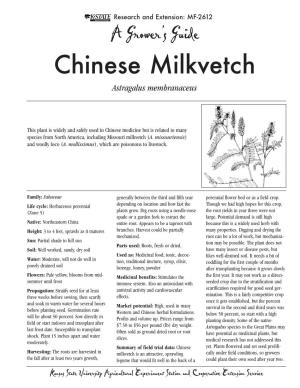 Mf2612 Chinese Milkvetch