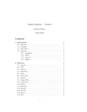 Linux Laptop — Lenovi