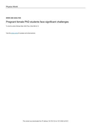 Pregnant Female Phd Students Face Significant Challenges