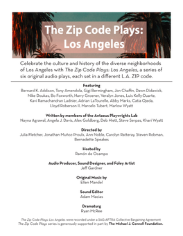 The Zip Code Plays: Los Angeles, a Series of Six Original Audio Plays, Each Set in a Different L.A