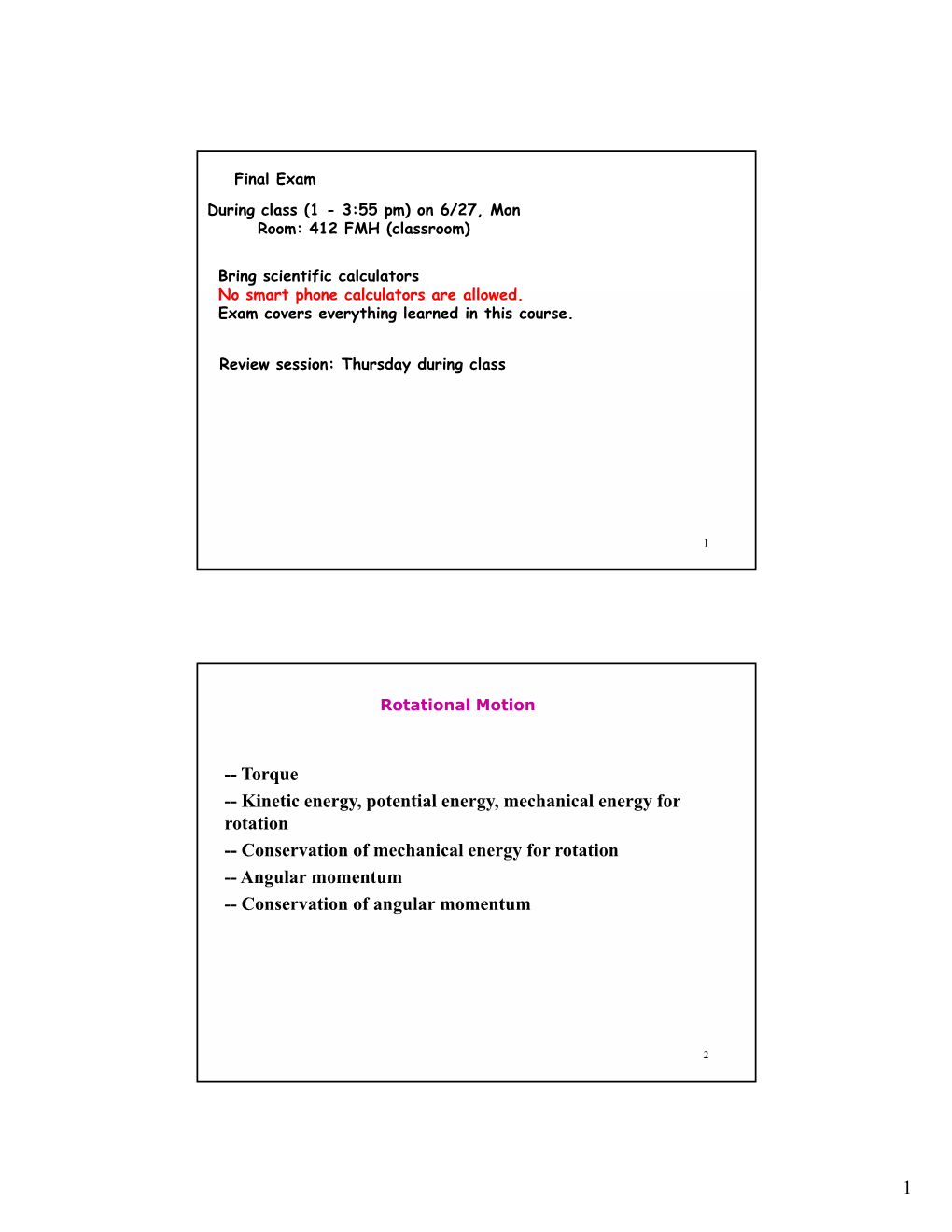 Torque -- Kinetic Energy Potential Energy Mechanical Energy For