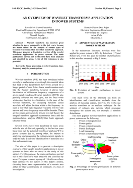 An Overview of Wavelet Transforms Application in Power Systems