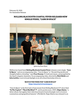 Rolling Blackouts Coastal Fever Releases New Single