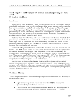 Youth Migration and Poverty in Sub-Saharan Africa: Empowering the Rural Youth by Charlotte Min-Harris
