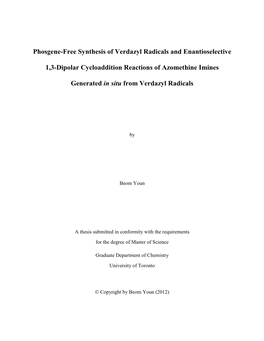 Phosgene-Free Synthesis of Verdazyl Radicals and Enantioselective 1,3