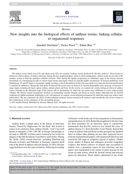 New Insights Into the Biological Effects of Anthrax Toxins: Linking Cellular to Organismal Responses