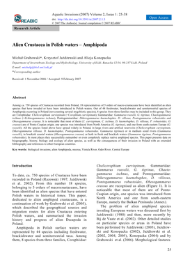 Alien Crustacea in Polish Waters – Amphipoda