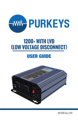 1200+ with Lvd (Low Voltage Disconnect) User Guide