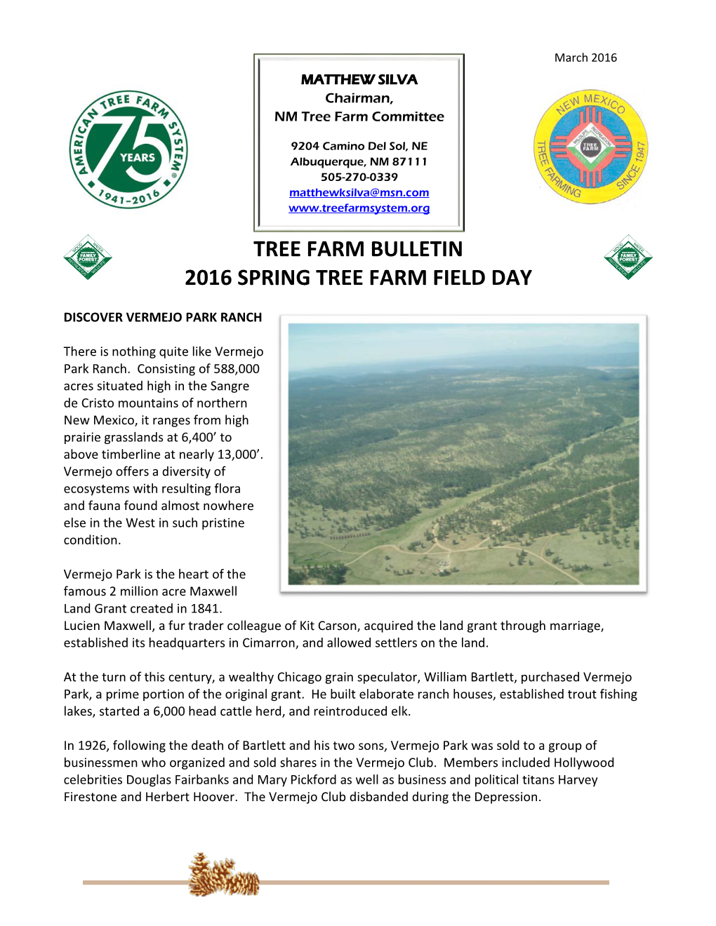 Tree Farm Bulletin 2016 Spring Tree Farm Field Day