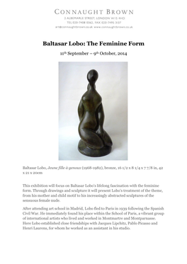 Baltasar Lobo: the Feminine Form