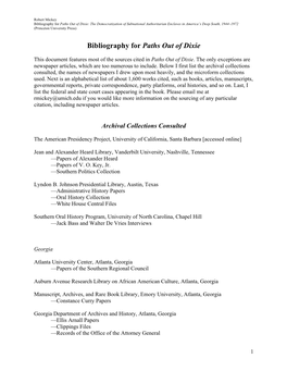 Bibliography for Paths out of Dixie: the Democratization of Subnational Authoritarian Enclaves in America’S Deep South, 1944–1972 (Princeton University Press)