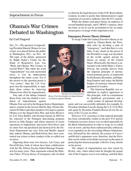 Obama's War Crimes Debated in Washington