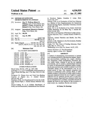 United States Patent (19) 11) 4,326,523 Wolfrom Et Al