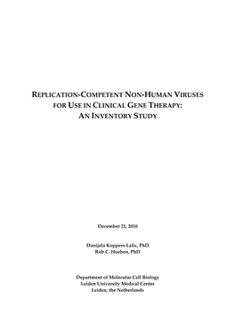 Replication-Competent Non-Human Viruses for Use in Clinical Gene Therapy